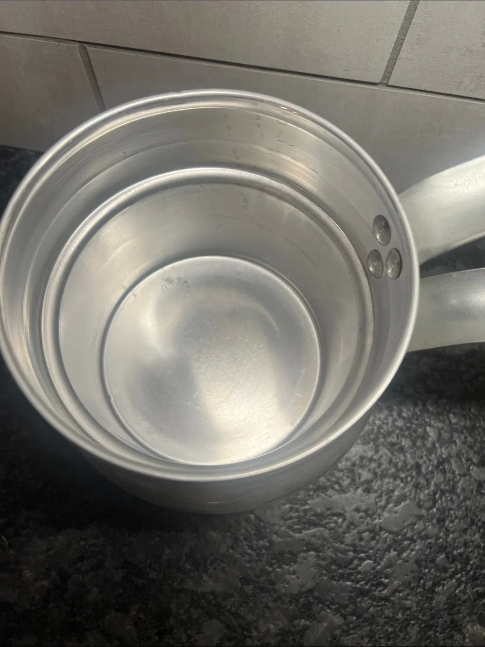 Comet Aluminum Double Boiler Saucepan with Lid - Stovetop Silver. Exc condition